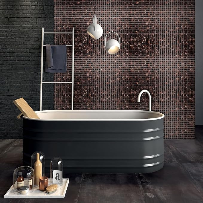 11.5 sq.ft Pruple Glass Mosaic Tile for Bathroom, Pool, Kitchen Backsplash | Waterproof Wall & Floor Tile. Heat & frost resistant outdoors. Mesh-mounted easy install. Use any grout. Easy clean. 10pcs.