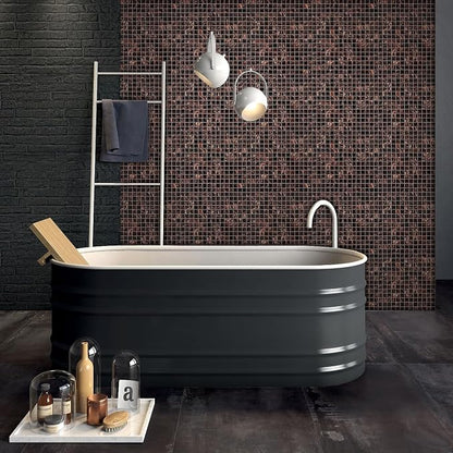 11.5 sq.ft Pruple Glass Mosaic Tile for Bathroom, Pool, Kitchen Backsplash | Waterproof Wall & Floor Tile. Heat & frost resistant outdoors. Mesh-mounted easy install. Use any grout. Easy clean. 10pcs.