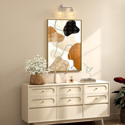 VONLUCE 2 Light Bathroom Vanity Light Fixtures, Brushed Nickel Finish | Globe Glass Shades, E26 Sockets, Easy to install, ETL Certificated, Vanity Lights for Bedroom Hallway Living Room
