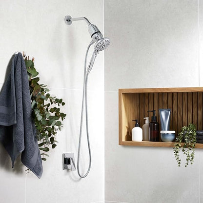 SEVENTY 5-Setting Magnetic Handheld Shower Head with Shower Filter and 59 Inch Hose in Chrome – Helps Reduce Chlorine and Impurities for Healthier Hair, Skin and Scalp, Easy to Install (12158)