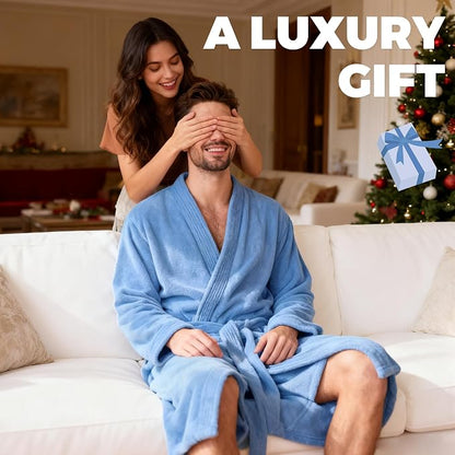 PJGGZ Towel Robe for Men - Ultra-Absorbent Soft Quick Dry Towel Bathrobe Kimono for Shower, Spa & Hotel