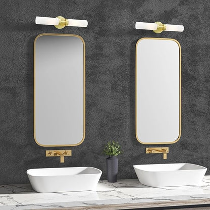 Livex Lighting Aero Steel 2 Light Wall Sconce for home decor, 1 Satin Brass Finish light fixture, perfect for bathroom, bedroom or living room decor
