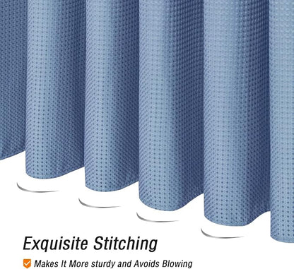 Moonlight Blue Fabric Shower Curtain, 72 X 72 | Cloth-Textured Shower Curtain for Bathroom - Soft Cloth & Hotel Spa Luxury, Water Repellent, Machine Washable