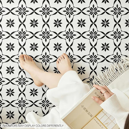 20-Pack Peel and Stick Floor Tile, 7.9”x7.9” Vinyl Flooring for Bathroom Kitchen, Waterproof Non-Slip Durable Self-Adhesive Easy DIY Removable No Residue White