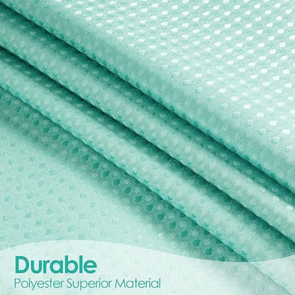MitoVilla Teal Blue Ombre Shower Curtain 72 x 78, Long Waffle Fabric Shower Curtains for Modern Luxury Bathroom Decor, Heavy Duty Hotel Cloth Shower Curtains 78 inch Long