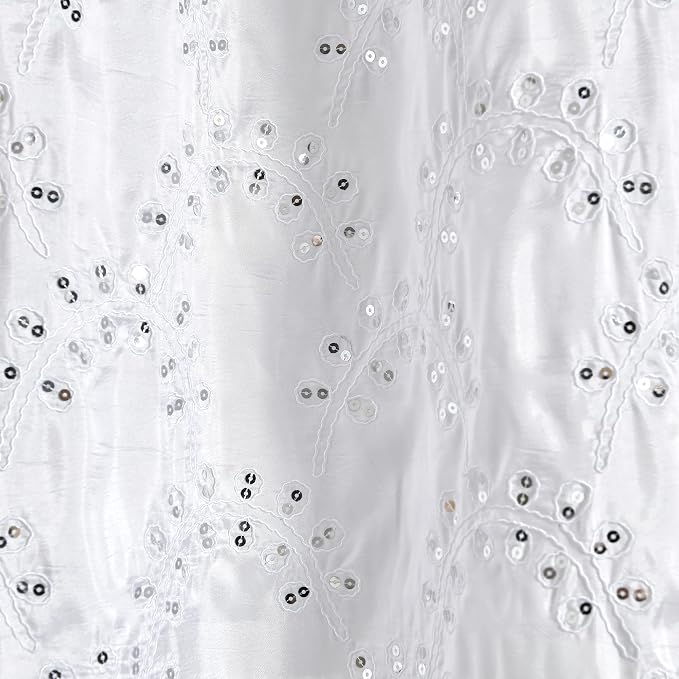 Lush Decor Maria Shower Curtain, 72" x 72", White & Silver