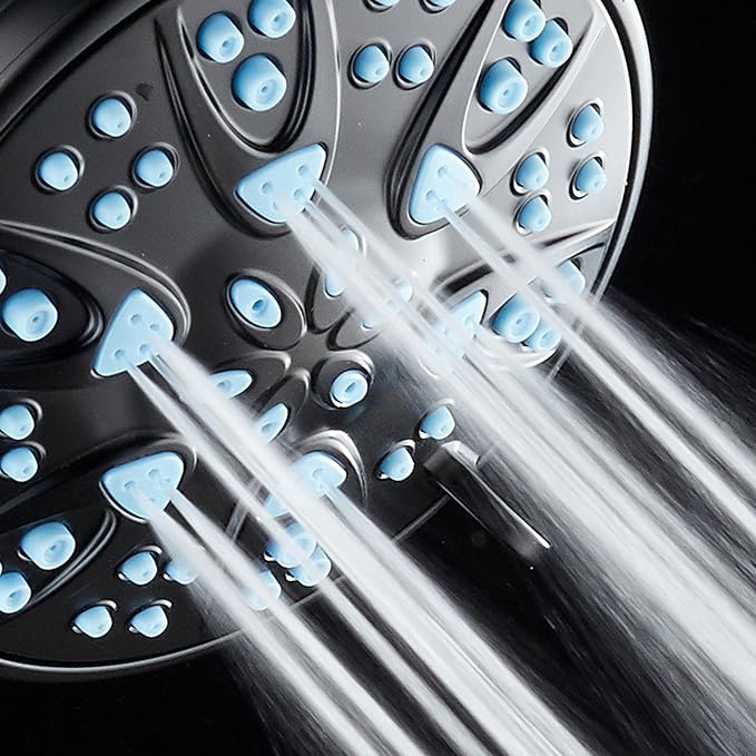 AquaDance Antimicrobial High Pressure 6-mode Anti-clog Luxury Shower Head | More Power, Better Shower Hygiene! Lifetime Antimicribial Nozzle Protection from Mold & Bacteria. Angle Adjustable - Black