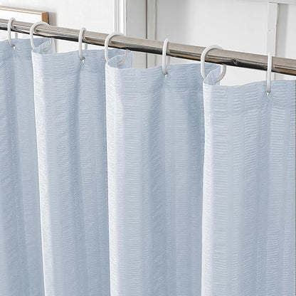 Aiyufeng Glacier Blue Shower Curtain for Bathroom, Embossed Textured Fabric Shower Curtain for Bathroom - Soft Cloth & Hotel Spa, Machine Washable, 72X84,Glacier Blue