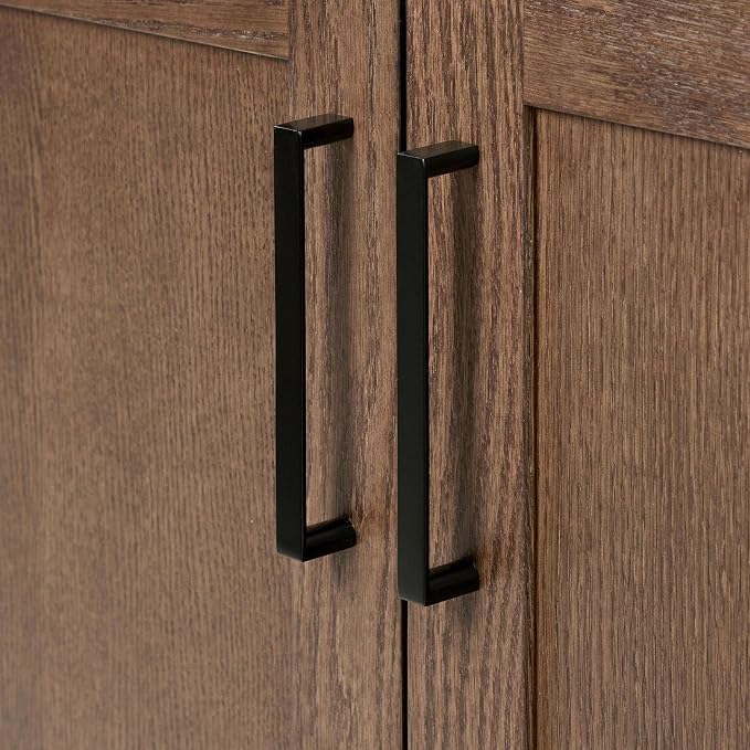 ARIEL Hepburn 60-inch Bathroom Vanity with Sink,Solid Wood, 1.5-inch Carbon Black Quartz Countertop, Double Rectangular Porcelain Sink, Soft Closing Doors, Dovetail Drawers, Brown Oak