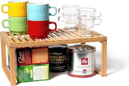 Lipper International Bamboo Kitchen Cabinet Shelf for Organizing a Pantry, Countertop, or Bathroom, 15 5/8" x 10" x 6 1/4"