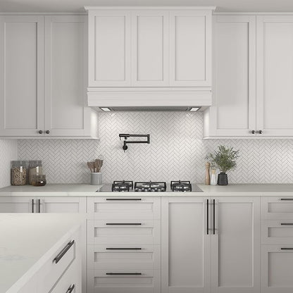 1" x 3" Ceramic Herringbone Mosaic in Semi-Gloss Arctic White for Kitchen Backsplashes, Bathroom Walls, Decorative Accents | (10 PC Per Carton) (6 SQFT Per Carton)