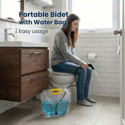 Electric Portable Bidet for Travel – Rechargeable Handheld Sprayer, 2 Spray Modes, IPX6 Waterproof, 600ml Bottle & 3.5L Water Bag, Wall Mount, USB-C – Hygiene Kit for Home & Camping