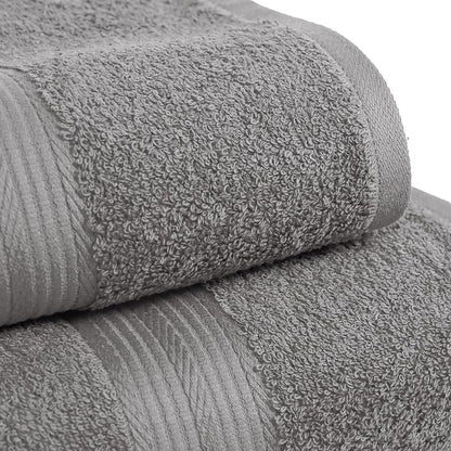 Amazon Basics 6-Piece Fade-Resistant 100% Cotton Towel Set for Bathroom, Soft and Absorbent, 2 Bath Towels, 2 Hand Towels, 2 Washcloths, Gray