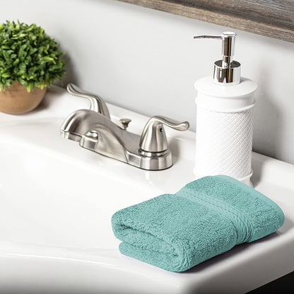 SUPERIOR Egyptian Cotton Plush & Absorbent, Face Towel Set of 6, Turquoise | Quick Dry, Soft Luxury Towel Set, Bath Essentials for Bathroom, Guest Bath, Spa, 2 Piece Face, Madeline Towels