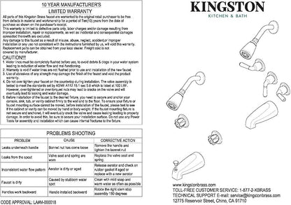 Kingston Brass KB6238LL Legacy Tub and Shower Faucet, Brushed Nickel,5-Inch Spout Reach