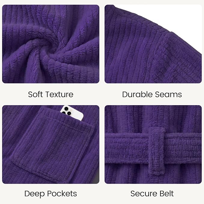 PJGGZ Men's Shawl Collar Bathrobe, Soft Long Towel Robe for Men - Super Absorbent Quick Dry yet Warm