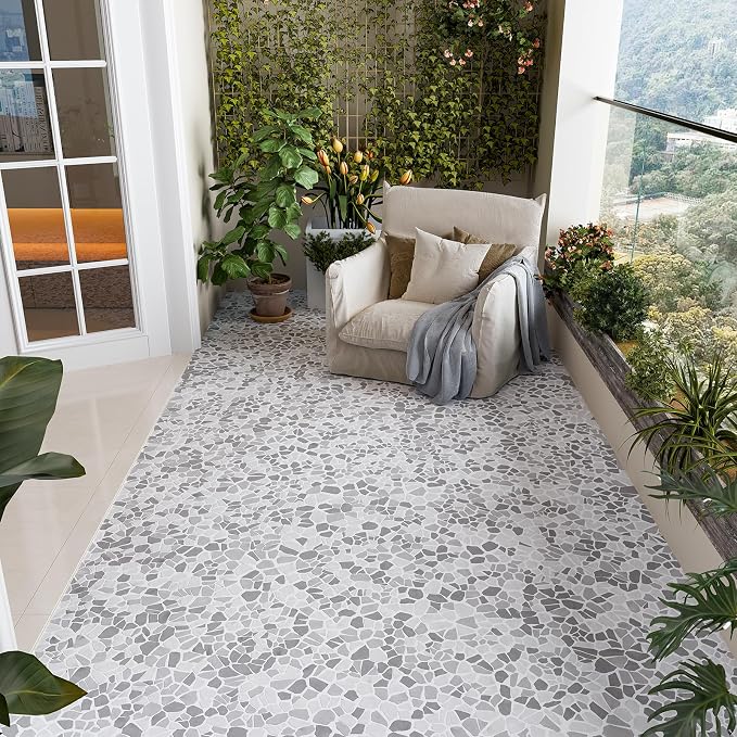 Grey Pebble Mosaic Tile, 12"x12" Backsplash Tiles, 5 SqFt | Slip-resistant Sliced Pebble for Bathroom, Kitchen, Shower Floors, Walls & Outdoor Areas, Mesh-Backed Easy to Install