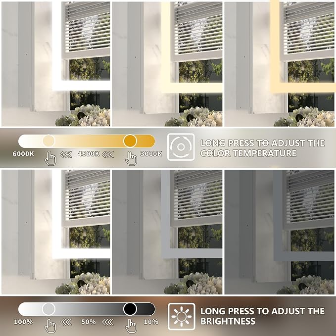 LED Bathroom Medicine Cabinet with Mirror, 24"x30" Anti-Fog Smart Mirror Cabinet, UPVC Waterproof Vanity Cabinet Recessed/Surface, Adjustable Shelves, 3-Color Dimmable, Motion Sensor, DTC Left Hinges