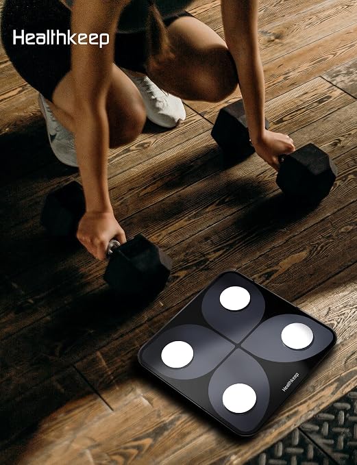 Body Fat Scale, Smart Bathroom Weight Scale, BMI Body Composition Monitor, High Precision Health Analyzer with Smartphone App for Fitness Tracking 400 lbs/180 kg