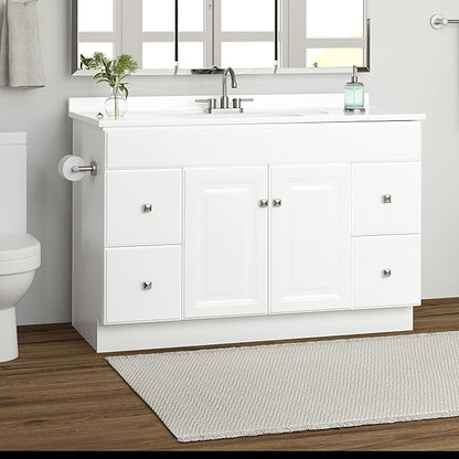 Design House Wyndham 48 Inch Bathroom Vanity, Ready to Assemble, Solid Wood, White, 597278