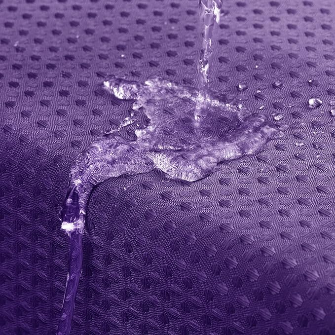 MitoVilla Purple Waffle Fabric Shower Curtain, Modern Waffle Weave Textured Shower Curtains for Luxury Bathroom Decor, Weighted Bathroom Shower Curtain, 72 x 72