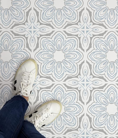 FloorPops Blue Morris Peel & Stick Floor Tiles, FP3827