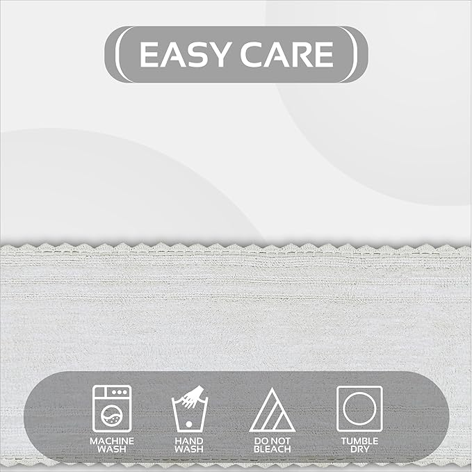 Better Trends Lilly Crochet White Large Bath Mat & Long Bath Rugs, 100% Cotton & Reversible Bath Runner Rug, Absorbent Shower Rugs for Bathroom, Washable Bath Rugs - 20 x 60 Runner Rug