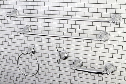 Kingston Brass Naples 5-Piece Accessory Set with 18" & 24" Towel Bar, Towel Ring, Robe Hook & Toilet Paper Holder, Polished Chrome
