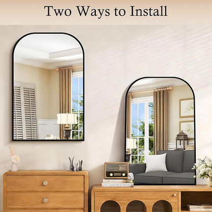 COFENY Bathroom Mirror, 20x30 inch Black Rectangle Wall Mounted Mirror with Thin Frame, Bathroom Vanity Mirrors for Over Sink, Entryway, Living Room, Bedroom