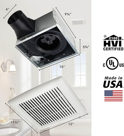 Broan-NuTone A110 Ventilation Fan with Roomside Installation, 110 CFM, 3.0 Sones,White