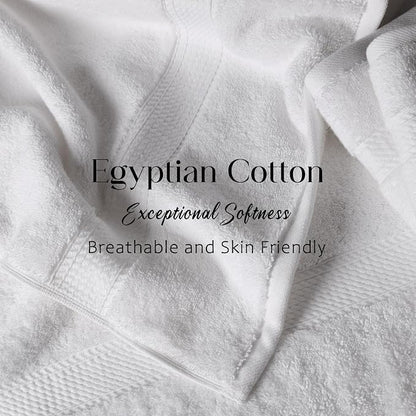 SUPERIOR Egyptian Cotton Ultra Plush & Absorbent, 3 Piece Set, White | Quick Dry, Soft Luxury Towel Set, Bath Essentials, Guest Bath, Spa, 1 Bath, 1 Hand, 1 Face Towels, Madeline Towels