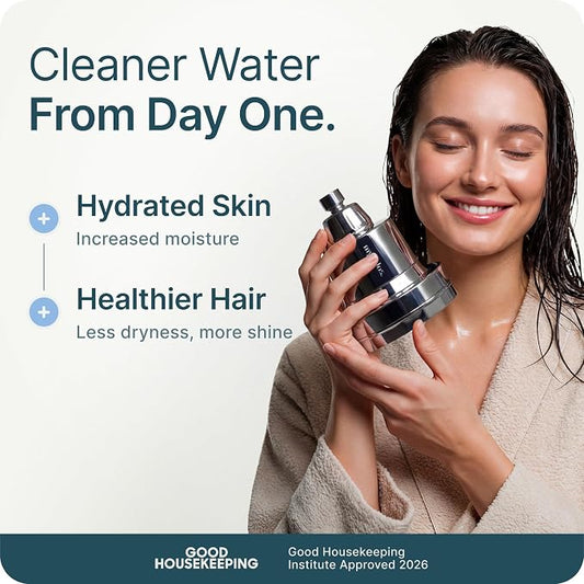 MyHalos® Filtered Shower Head, Shower Head Filter for Hard Water (Black) | High Pressure, Removes Chlorine & Heavy Metals, Water Softener, Filter Shower Head, Water Filter, Filtro Para Ducha De Baño