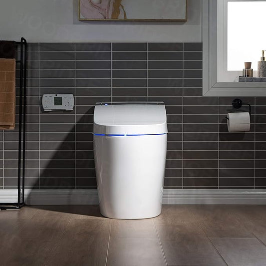 WOODBRIDGE B0960S Auto Flush, Auto Open & Auto Close, 1.28 GPF Single Flush Toilet with Intelligent Smart Seat and Wireless Remote Control, Chair Height