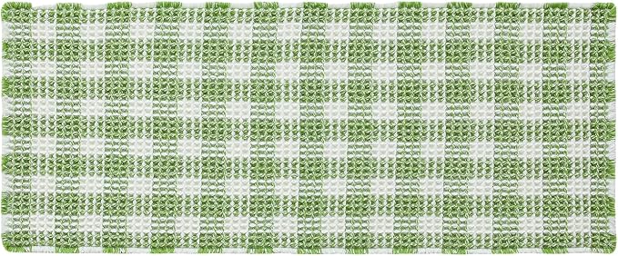 TYUU Waffle Bath Mat, Cute Bathroom Rugs Non Slip, 48x24 Green & White | Super Absorbent Quick Dry Bath Rug, Non-Slip Backing, Soft Waffle Washable Farmhouse Bathroom Mats, Tub, Shower & Home Decor