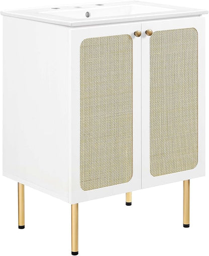 Modway EEI-6693-WHI-WHI Chaucer 24" Bathroom Vanity, White White