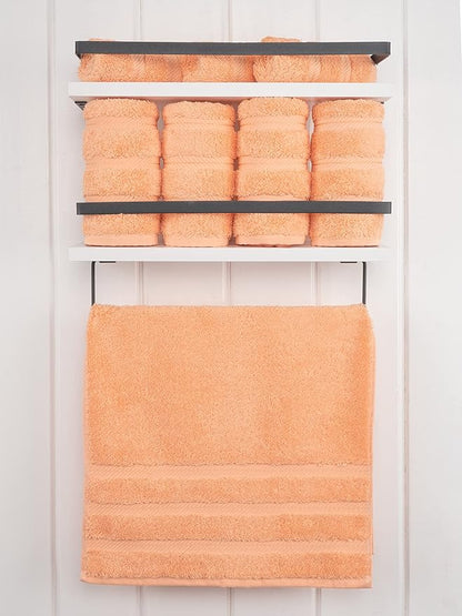 American Soft Linen Luxury Hand Towels for Bathroom, 600 GSM Heawy Weight 16x28 Size 100% Cotton Turkish 4 Piece Hand Face Towel Set, Peach Hand Towels