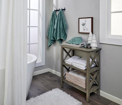 SKL Home Fall/Christmas/Winter Wispy Trees Bath Towel, 100% Cotton, Sage | 550 GSM. Soft & absorbent. Textured jacquard pattern. Great for lodge/cabin décor & holiday gifting.