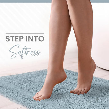 Martex Ringspun Bath Rug, 20" x 30", Soft Blue | 100% Cotton, Super Soft, Super Absorbent, Non-Slip, Quick Drying