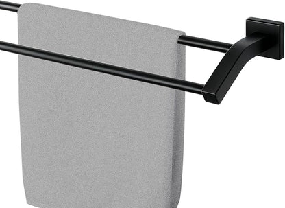 Alise Double Towel Bar,32" Towel Rack for Bathroom Wall Mounted,Matte Black | SUS304 Stainless Steel Bathroom Towel Holder, Quick Drying Towel Hanger Towel Rod, Useable Length 30.8"