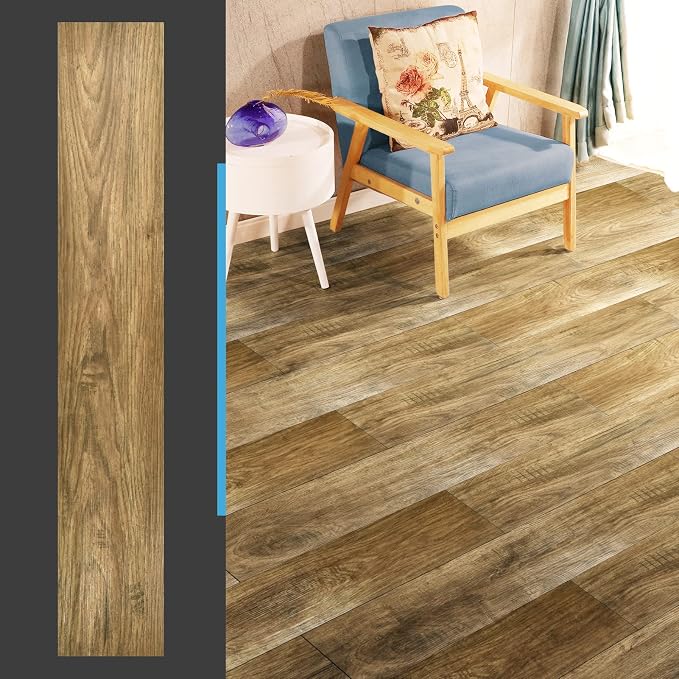 Art3d Wood Texture Peel and Stick Vinyl Floor Planks, 36-Pack, Ashtree | Cover 54 sq.ft, Waterproof, Self-Adhesive, Scratch Resistant, Premium Vinyl, Ideal for Bedroom, Living Room, Kitchen, RV