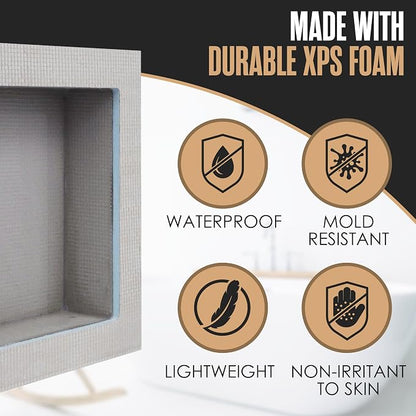 Shower Niche, Shower Niche Insert Tile Ready, 12x12 Inch, Soap Box, Prefab | Houseables Recessed Bathroom Storage, In Wall Shelf, Cubby Inserts, Recessed Shampoo Caddy, Inset Shelves, Built In Nook