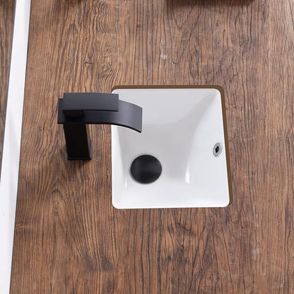 12 Inch Small Undermount Bathroom Sink White Ceramic Rectangular Under Counter Bathroom Sink for Cabinet Porcelain Vanity Sinks,Overflow Type (12"x10.6")