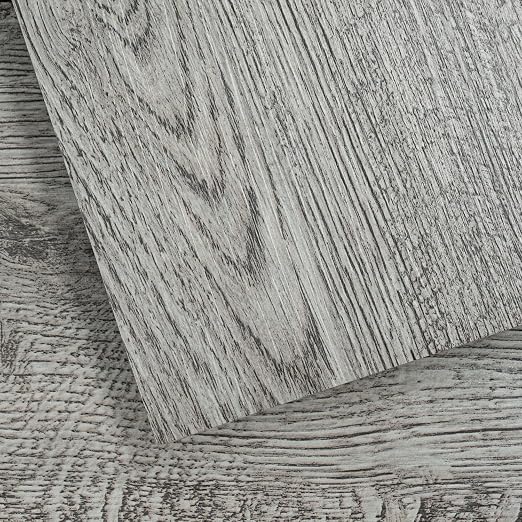VallisCo Peel and Stick Vinyl Flooring 36 Pack 54 Sq.Ft, Waterproof Vinyl Flooring Peel and Stick for Office, Living Room, Bathroom, Kitchen - Unique Design Easy to Install Floor, Light Gray