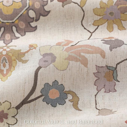 Boho Floral Shower Curtain, Vintage Cottage Core Shower Curtains for Bathroom, 72Wx72H Inch