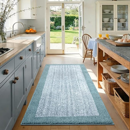 48x32 Large Bathroom Rugs Washable Non Slip, Dusty Blue Bath Mat for Bathroom Floor Tub, Soft Absorbent Quick Dry Mats for Shower, Bathtub,Home Decor