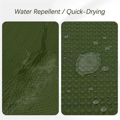 60 inch Waffle Shower Curtain - Heavy Duty Thick Fabric Green Shower Curtains for Bathroom, Weighted Hotel Spa Luxury Water Repellent Cloth Bath Curtain with 10 Hooks, 60Wx72H