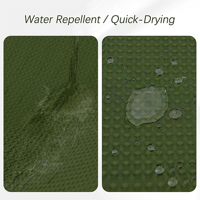 Extra Long Green Bathroom Decor Waffle Shower Curtain 96 Inches 256GSM Heavy Duty Shower Curtain Set, Hotel Quality Water Repellent Modern Shower Curtains with 12 Hooks,72Wx96H