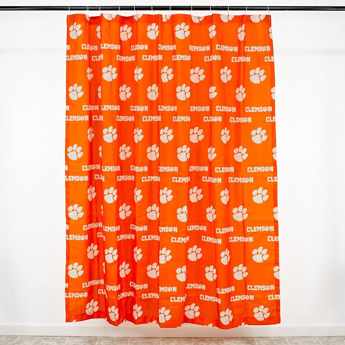 Everything Comfy Clemson Tigers Bright and Colorful Shower Curtain Cover 70" x 72"