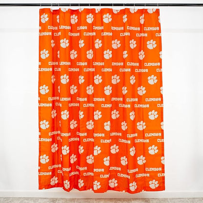 Everything Comfy Clemson Tigers Bright and Colorful Shower Curtain Cover 70" x 72"