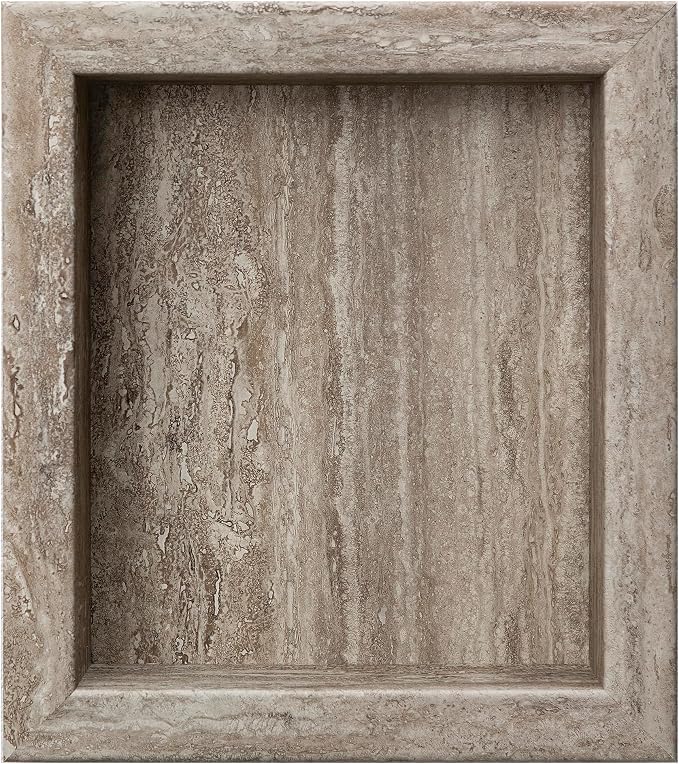 Palisade 17.5 in x 15.5 in Vinyl Shower Niche Grecian Earth | Waterproof Shower Insert